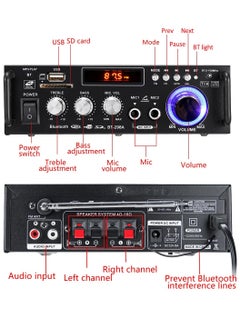 مايل ميلو م amplifier صوتي بقوة 600 واط 2CH راديو FM شاشة LCD منزلية سيارة 298A نسخة بلوتوث  - Image 4