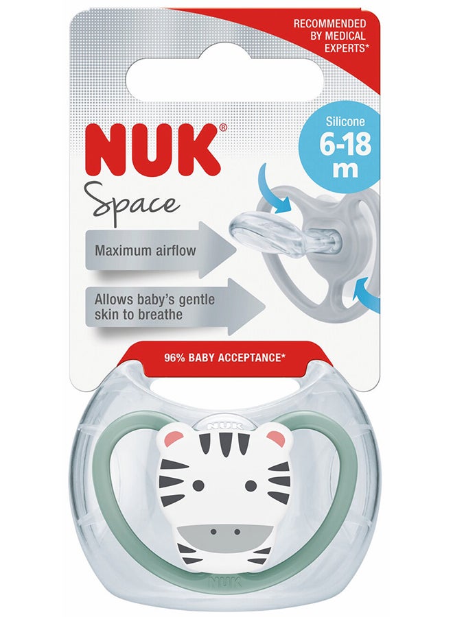 NUK Pacifier Space 6 18M 1Pc (Zebra)