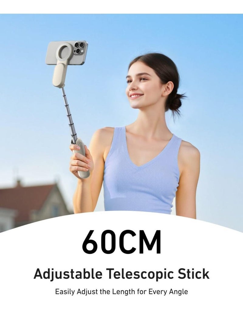 TELESIN Magnetic Mini Selfie Stick Tripod for Smartphone, Strong Magnetic Phone Holder, Extendable up to 60cm, 2 in 1 Selfie Stick and Tripod Combo, Wireless Multi Function Remote Control, Lightweight 150g, Portable Design for Vlogging, Live Streaming, Photography, Travel and Content Creators - Image 3