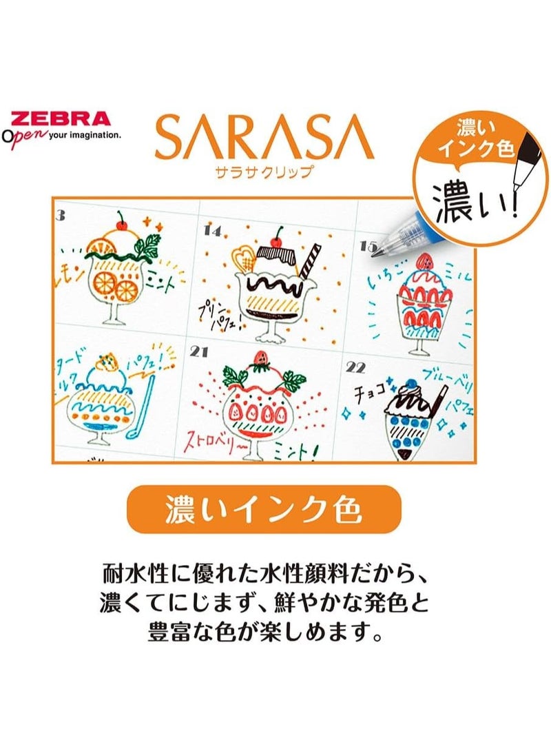 Zebra Pen Sarasa Clip Retractable Gel Pen – 0.7 mm, Blue Ink (10-Pack) - Image 2