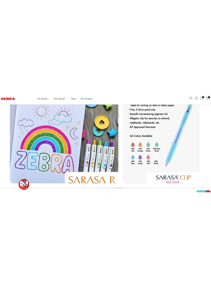 Zebra Pen Sarasa Clip Retractable Gel Pen – 0.7 mm, Blue Ink (10-Pack) - Image 3