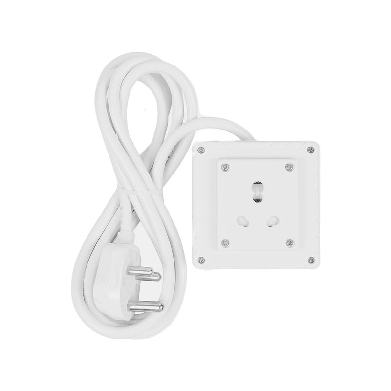 Ocko Electric Extension Board 16 Amp 1 Way Outlet 3 Pin Plug Power Strip with 25mm 15 Meter Long Cable Cord for Home Kitchen Office Small Heavy Duty Appliances White - Image 1