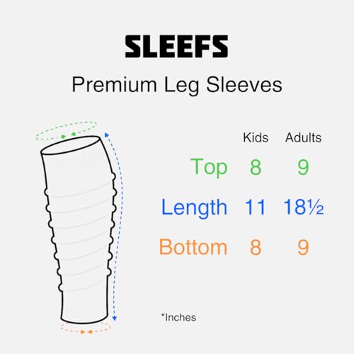 SLEEFS Football Leg Sleeves [1 Pair - Youth - White] - For Adult & Youth - Calf Compression Sleeves for Men and Boys - Image 3