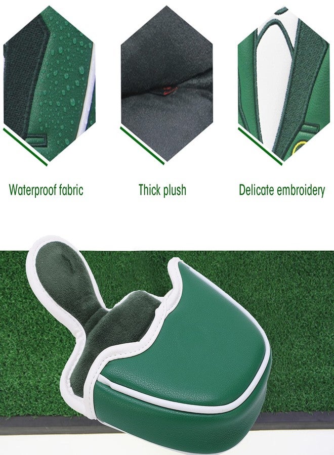 FAUOSWUK Putter Covers Cover Putter Semicircle Putter Cover Mallet Putter Headcover Green Embroidered Cover Headcover Putter Cover Protector Copri Teste per mazza da Golf - Image 3