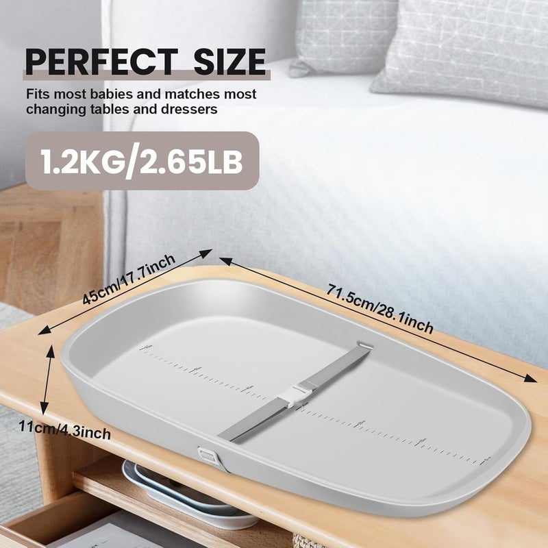MLRYH EVA Baby Changing PadPortable Changing Pad for Changing Diaper and Dresser Waterproof Soft Lightweight Baby Ergonomic Design Fits All Changing Table with Height Line Gray - Image 2