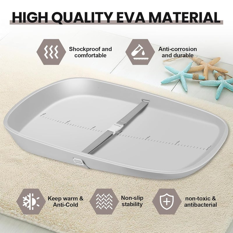 MLRYH EVA Baby Changing PadPortable Changing Pad for Changing Diaper and Dresser Waterproof Soft Lightweight Baby Ergonomic Design Fits All Changing Table with Height Line Gray - Image 5