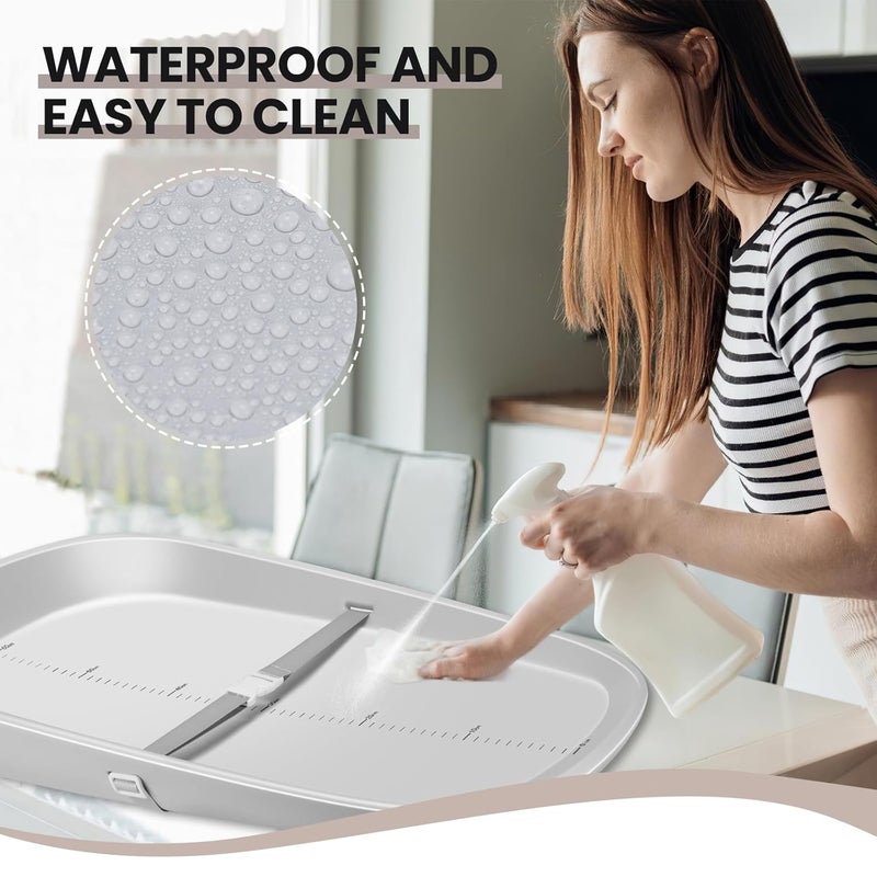 MLRYH EVA Baby Changing PadPortable Changing Pad for Changing Diaper and Dresser Waterproof Soft Lightweight Baby Ergonomic Design Fits All Changing Table with Height Line Gray - Image 3