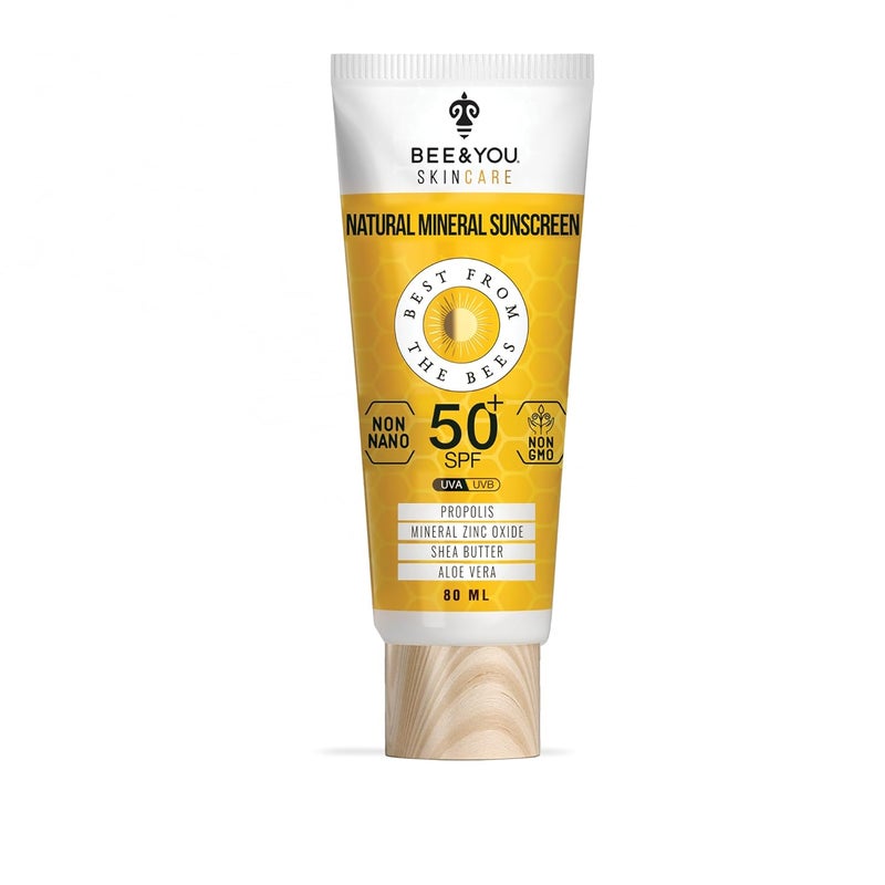 BEE & YOU Bee and You SPF 50 Body Sunscreen UV protection Clear Sensitive AcneProne Skin MineralBased Zinc Oxide Propolis Extract Shea Butter Aloe Vera 100 Natural Hypoallergenic 135 oz
