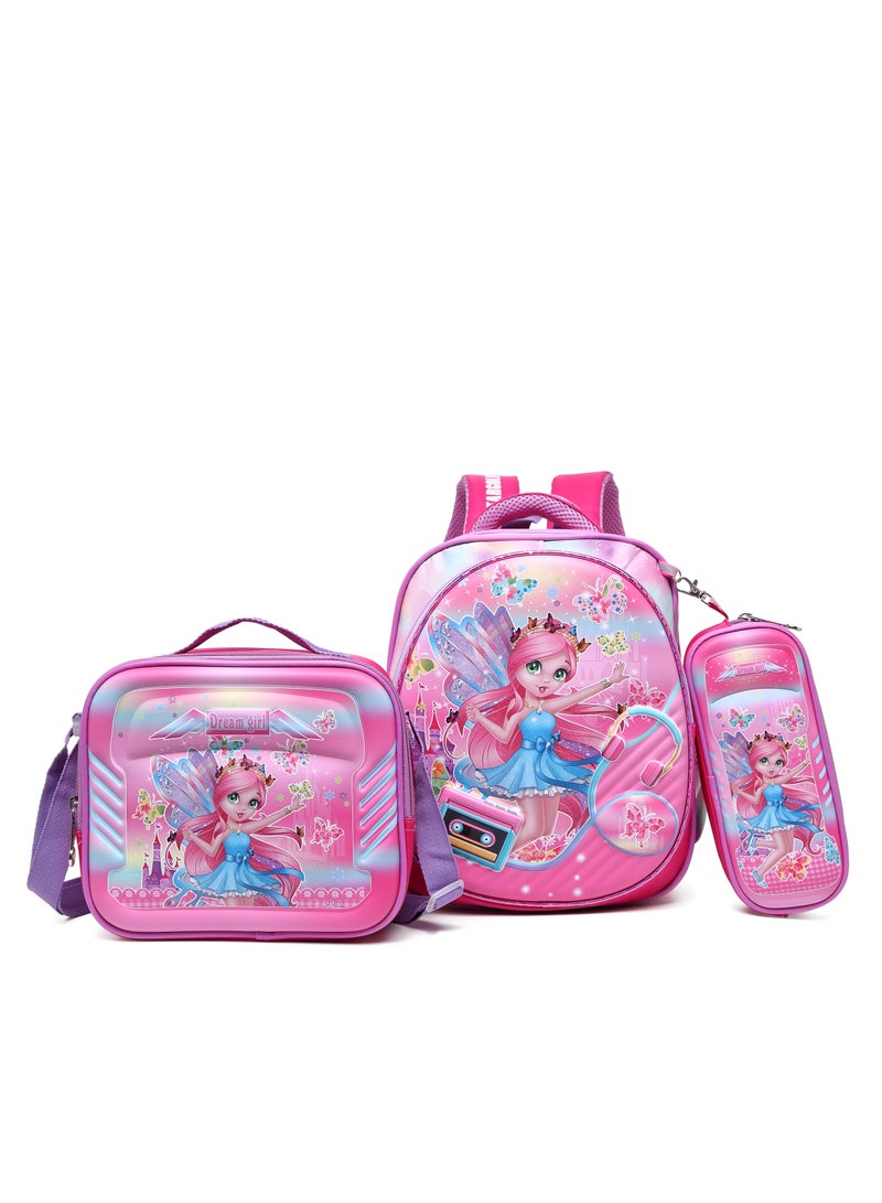 Stargold Baby Backpack 3Pcs Combo For Baby Girl With Adjustable Strap For School 12 Inch - Image 1