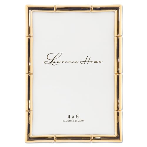 Lawrence Frames Lawrence 712246 4-Inch W x 6-Inch H Gold Metal Picture Frame with Bamboo Design - Image 2