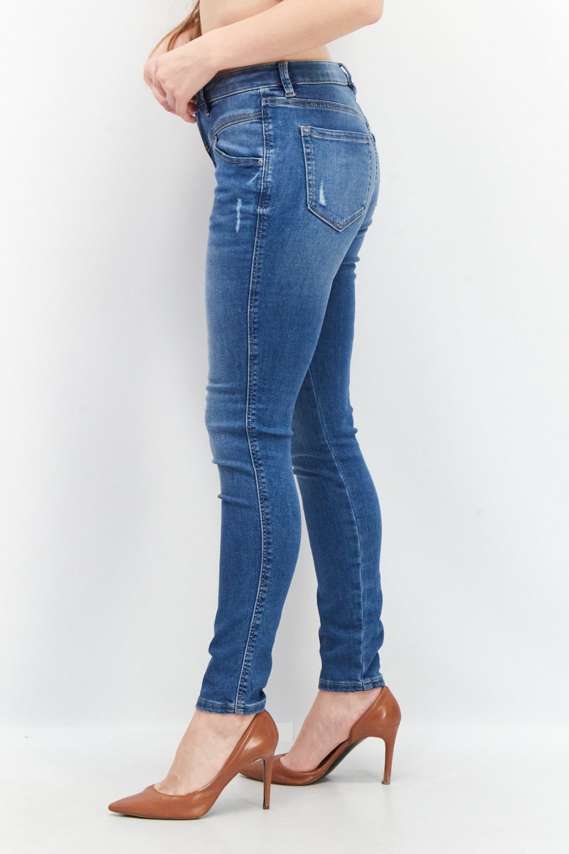 ESPRIT Women Skinny Fit Wash Stretchable Denim, Blue - Image 4