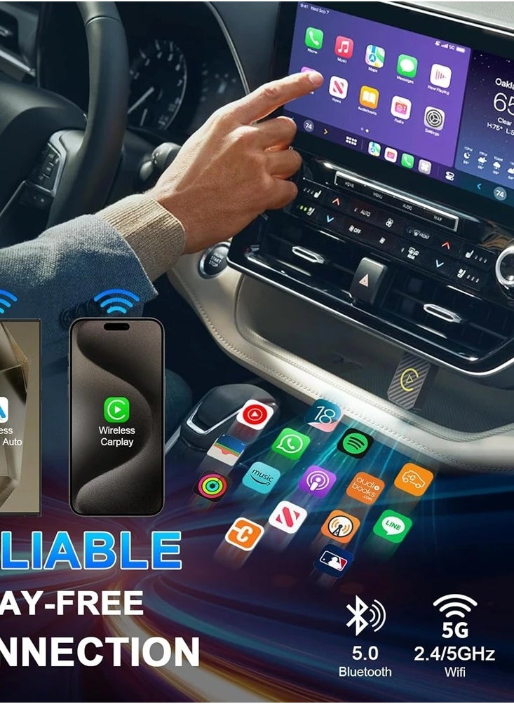ديقيساند محول CarPlay اللاسلكي الجديد لنظام Android Auto سلكي إلى صندوق Ai للسيارة الصغيرة 2 في 1 لسيارات Audi وToyota وVW وPeugeo  - Image 3