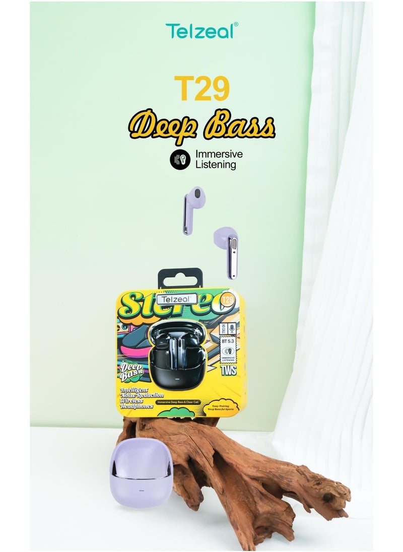 Telzeal T29 Wireless headphones: Deep Bass, Noise Cancelling, Immersive Sound, Bluetooth 5.3, Smart Pairing, Sleek Design – Your Ultimate Audio Companion for Everyday Listening. - Image 4