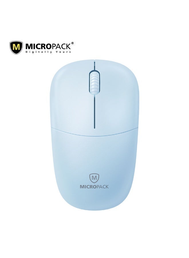 مايكروباك ماوس لاسلكي صامت Micropack MP-712W - مفاتيح هادئة، 1200 CPI، أزرق - Image 1