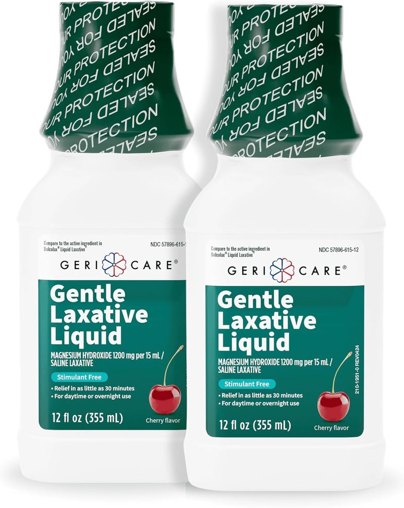 GeriCare Liquid Laxative for Constipation Relief  Maximum Strength Stool Softener with Magnesium Hydroxide Fast Acting for Adults and Kids Gentle on Stomach Cherry Flavored Stimulant Free 2 - Image 1