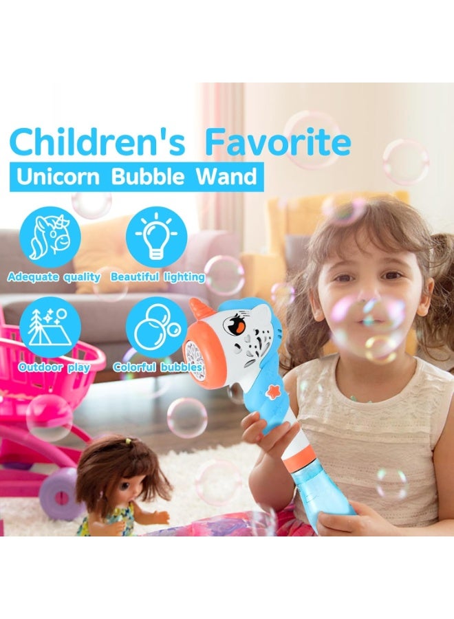 Unicorn Bubble Wand for Kids,with Music&Light,Bubble Maker Blower Toy for Toddlers, Indoor & Outdoor Toy Gift for Birthday Parties & Summer Play,Gifts for Girls and Boys(Blue) - Image 4
