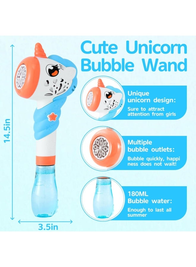 Unicorn Bubble Wand for Kids,with Music&Light,Bubble Maker Blower Toy for Toddlers, Indoor & Outdoor Toy Gift for Birthday Parties & Summer Play,Gifts for Girls and Boys(Blue) - Image 2