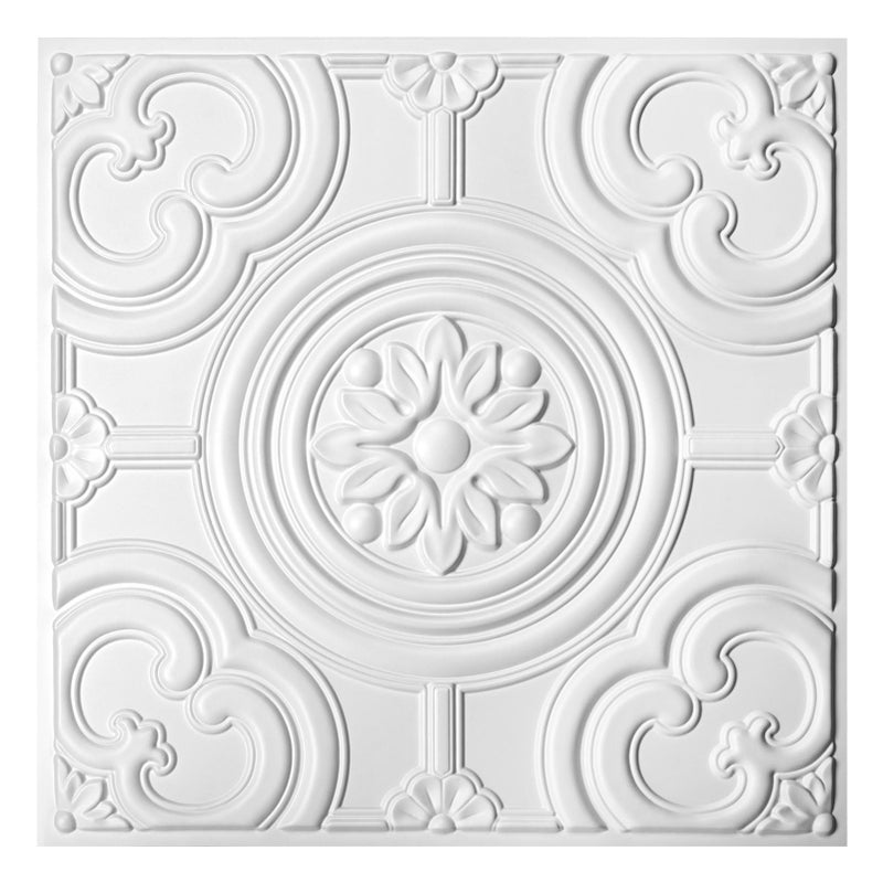 WOWSTAR 12-Pack 24"x24" Drop Ceiling Tiles, Waterproof Glue up Ceiling Panels, White - Image 1