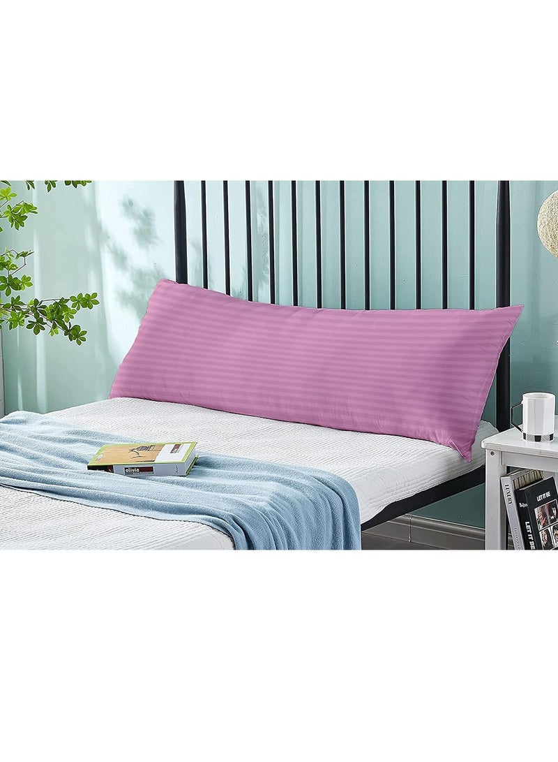 DubaiGallery Long Body Pillow 1pc, Fabric: 100% Polyester 85 GSM Microfiber 1 cm Stripe Super Soft, Filling: 1300 gm Hollow Fiber Comfort, Breathable & Ultra Soft , Size: 45 x 120 cm  - Image 2