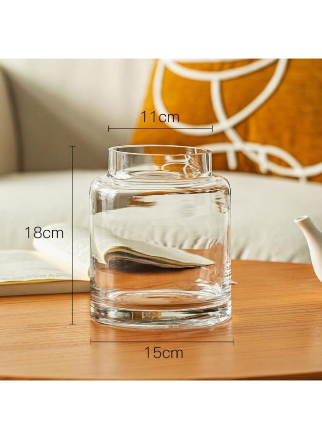 Glass Vase Large Stylish Flower Vase Large Transparent Flower Vessel Hydroponics Ikebana Artificial Flowers Stylish Simple Interior Vase Stylish - Image 2
