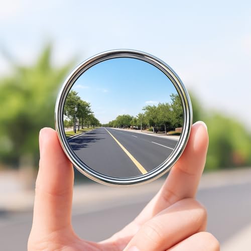 FLAVION HD Glass Blind Spot Mirrors –Round 360° Adjustable Side View Mirrors –Silver Frame –Self-Adhesive, Universal Car Fit- Easy Installation for Cars, SUVs,Trucks (PACK OF 2) - Image 3