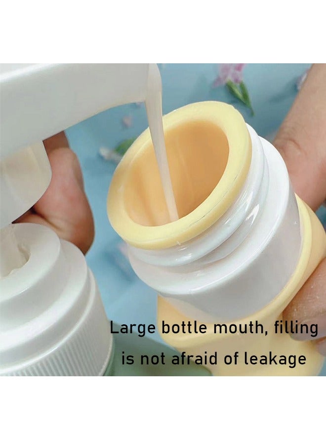 2Pcs Silicone Travel Bottles, Portable Soft Silicone Travel Sub-packaged Bottles, Reclyable Sub-Packaging Bottle 90 ml (Pink &Yellow)  - Image 4