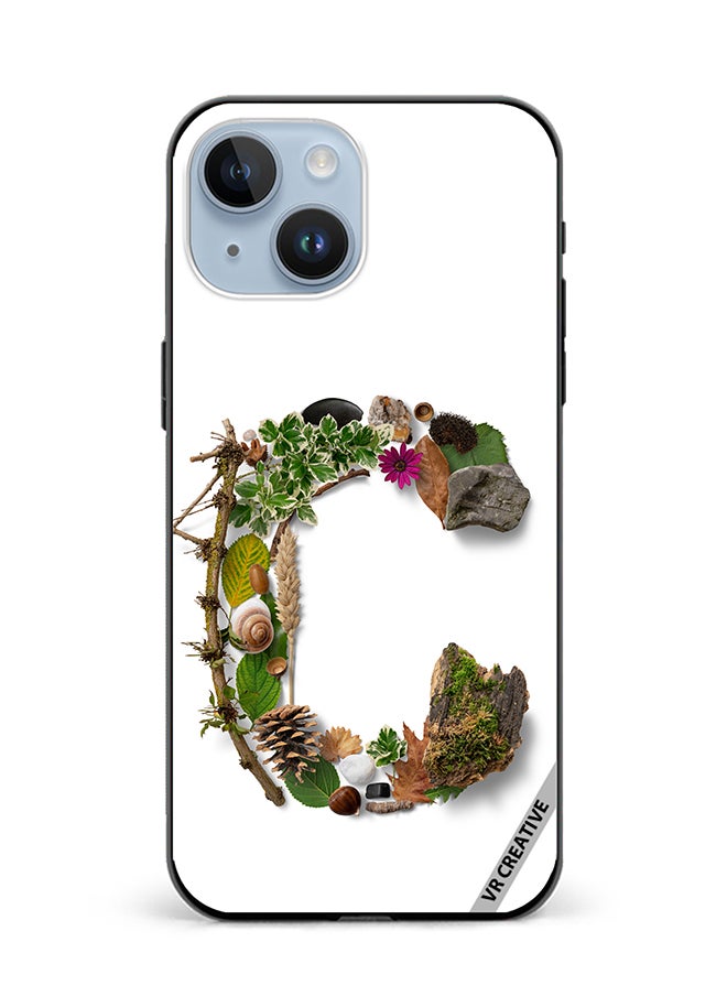 Protective Case Cover For Apple iPhone 15 Plus Alphabet C Design Multicolour