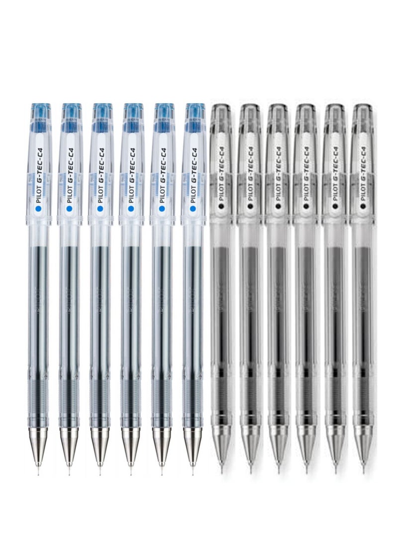 PILOT 12-Piece G-Tec Ultra Fine Roller Pen 0.4mm Tip Multicolour  - Image 1