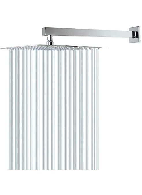 CLINTON Clinton Heavy Stainless Steel 8X8 Inch Ultra Slim Overhead Shower With 15 Inch Square Shower Arm  - Image 2