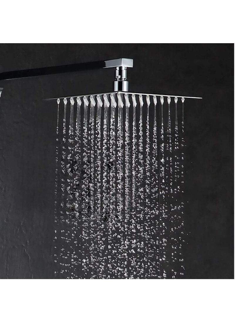 CLINTON Clinton Heavy Stainless Steel 8X8 Inch Ultra Slim Overhead Shower With 15 Inch Square Shower Arm  - Image 1