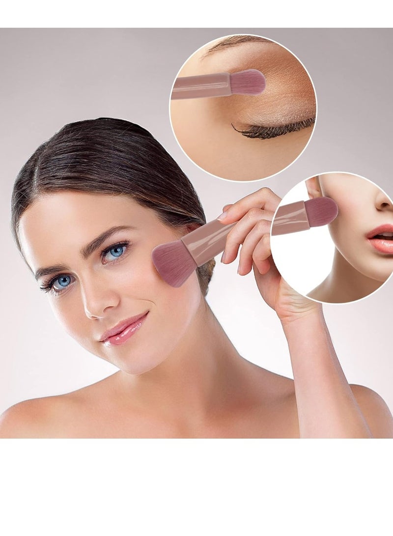 عام فرشاة مكياج احترافية مجموعة فرش مكياج للسفر، فرشاة تجميل احترافية محمولة مع حقيبة من البولي يوريثان، فرشاة ظلال العيون لبودرة الأساس، أحمر الخدود، مع مرآة متعددة الألوان - Image 5