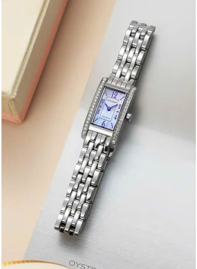 سيتيزن Eco-Drive Women’s Watch EG7110-54Y, 28.3 mm Mother of Pearl Dial, Silver Stainless Steel Case & Bracelet, 30 m WR - Image 1