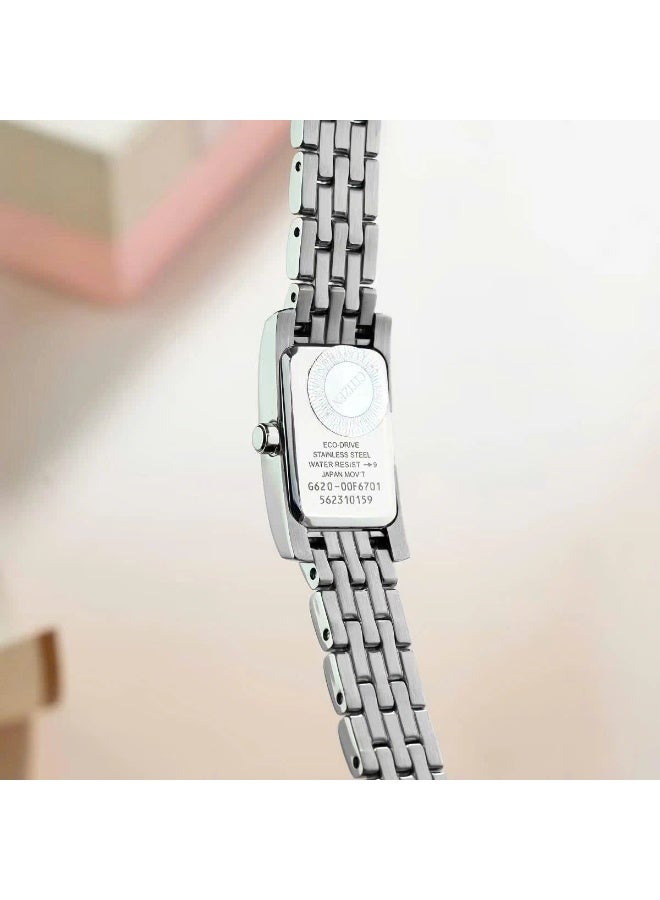 سيتيزن Eco-Drive Women’s Watch EG7110-54Y, 28.3 mm Mother of Pearl Dial, Silver Stainless Steel Case & Bracelet, 30 m WR - Image 4