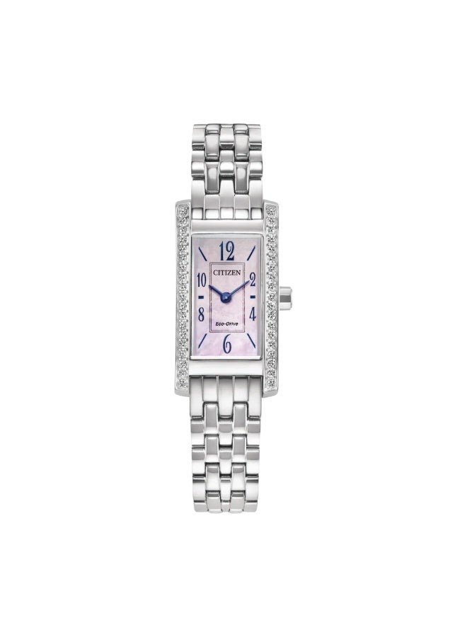 سيتيزن Eco-Drive Women’s Watch EG7110-54Y, 28.3 mm Mother of Pearl Dial, Silver Stainless Steel Case & Bracelet, 30 m WR - Image 5