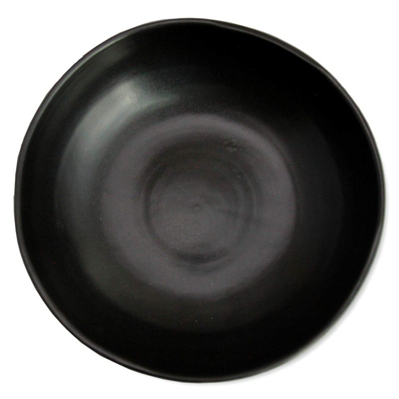 roro 8-Inch Handmade Ceramic Pasta Bowls  Semi-Matte Black (Set of 2) - Artisan Quality  Ceramic Serving Bowls  Perfect for Pasta  Salad  Cereal  Noodles - Microwave  Oven & Dishwasher Safe - Image 3