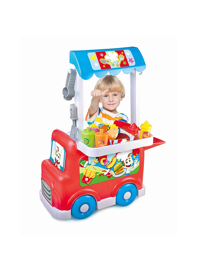 Happy Kids Little Learners Deli Truck Playset - Transforming Food Stand With Sound Effects And 26 Pieces  - Image 1