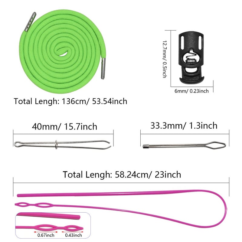 Renashed 24Pack Replacement Drawstrings Universal Drawstrings with 4pcs Drawstring Threaders 10pcs Cord Locks for Pants Sweatpants Hoodies Scrubs Jackets Shorts 51" Long 12 Colors - Image 2