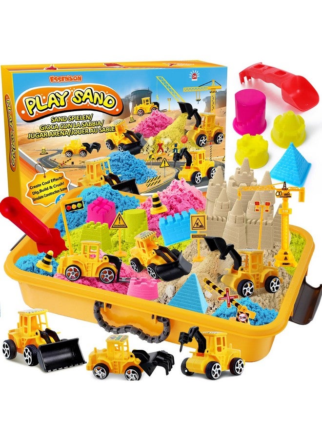 ESSENSON Sensory Bin - Play Sand Kit With Construction Set Toy Truck And 4Lbs Magical Sand, Pretend Play Beach Sensory Toy Sandbox, Kids Gifts For Girls And Boys - Image 1