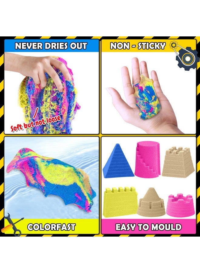 ESSENSON Sensory Bin - Play Sand Kit With Construction Set Toy Truck And 4Lbs Magical Sand, Pretend Play Beach Sensory Toy Sandbox, Kids Gifts For Girls And Boys - Image 3
