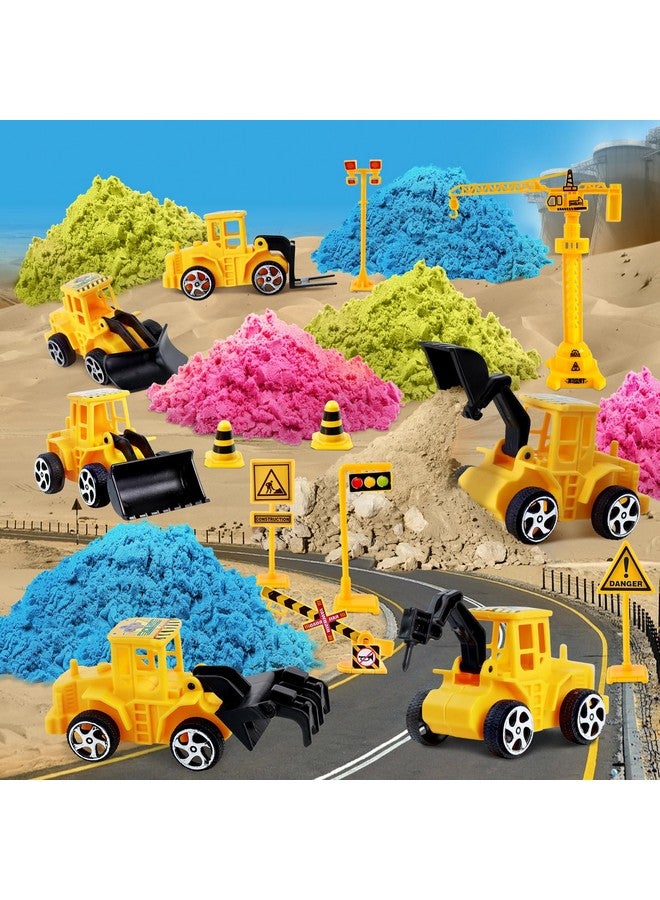 ESSENSON Sensory Bin - Play Sand Kit With Construction Set Toy Truck And 4Lbs Magical Sand, Pretend Play Beach Sensory Toy Sandbox, Kids Gifts For Girls And Boys - Image 5