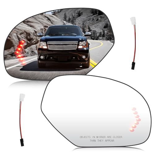 Hurotoms Driver Left & Passenger Right Mirror Glass Compatible with Chevy Silverado 1500 2500HD 3500HD | Suburban 1500 2500 3500 | Tahoe 07-13 & for GMC Sierra 1500 2500HD 3500HD 07-13 with Heated - Image 1