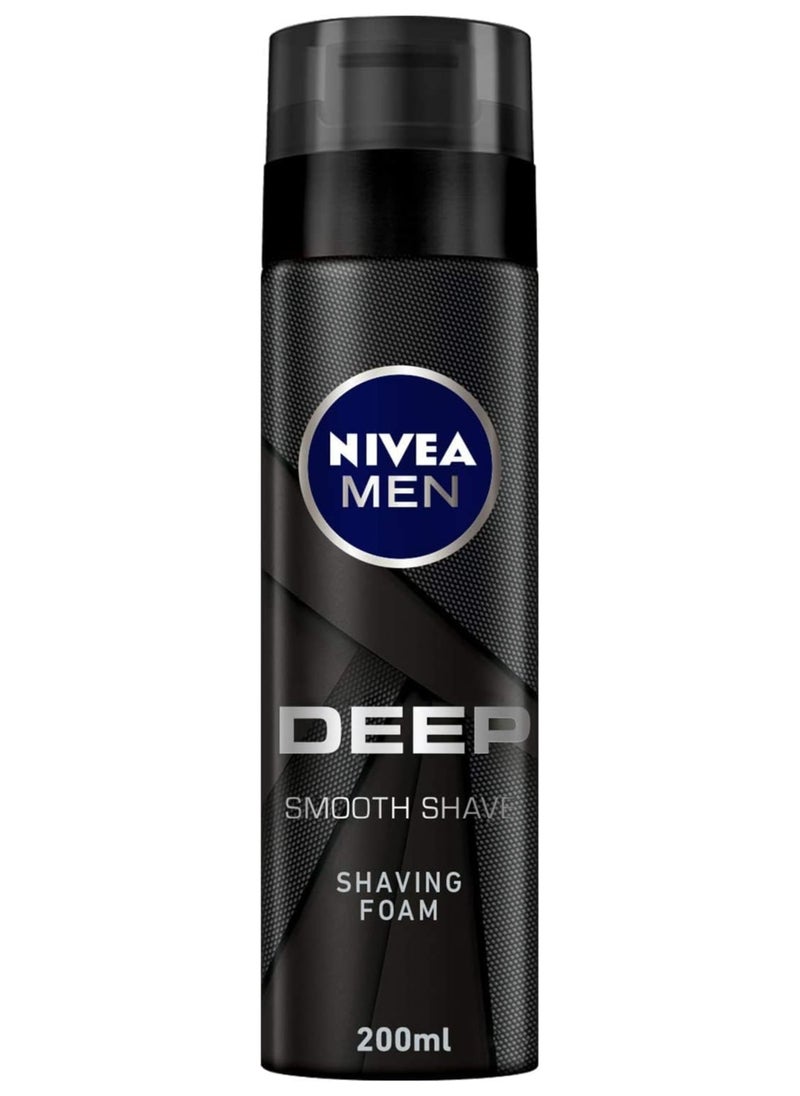 Nivea - MEN DEEP Clean Shave Shaving foam, Antibacterial Black Carbon 200ml - Image 1