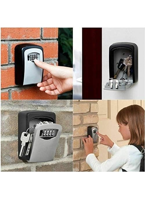 GLOWICK - GLOWICK Key Storage Cabinets 4Digit Combination Lock Wall Mounted Lock Key Safe Combination Storage Resettable Code 1Pcs - Image 1