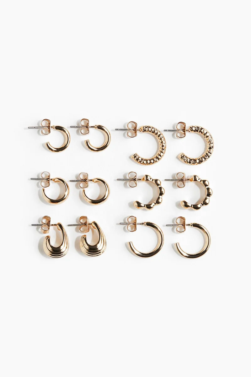 H&M 6 pairs hoop earrings