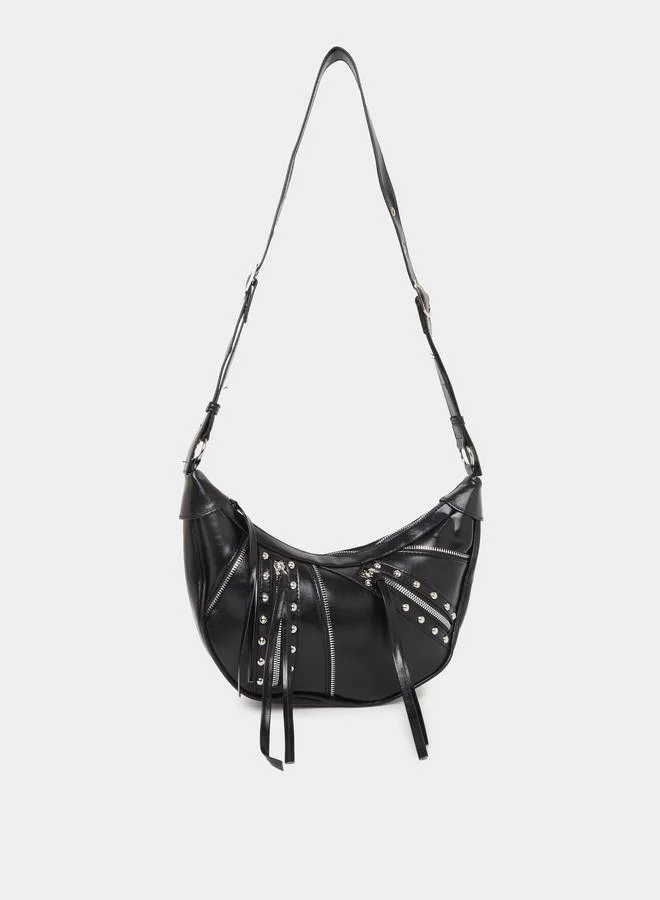 ستايلي Styli Studs Accent Shoulder Bag
