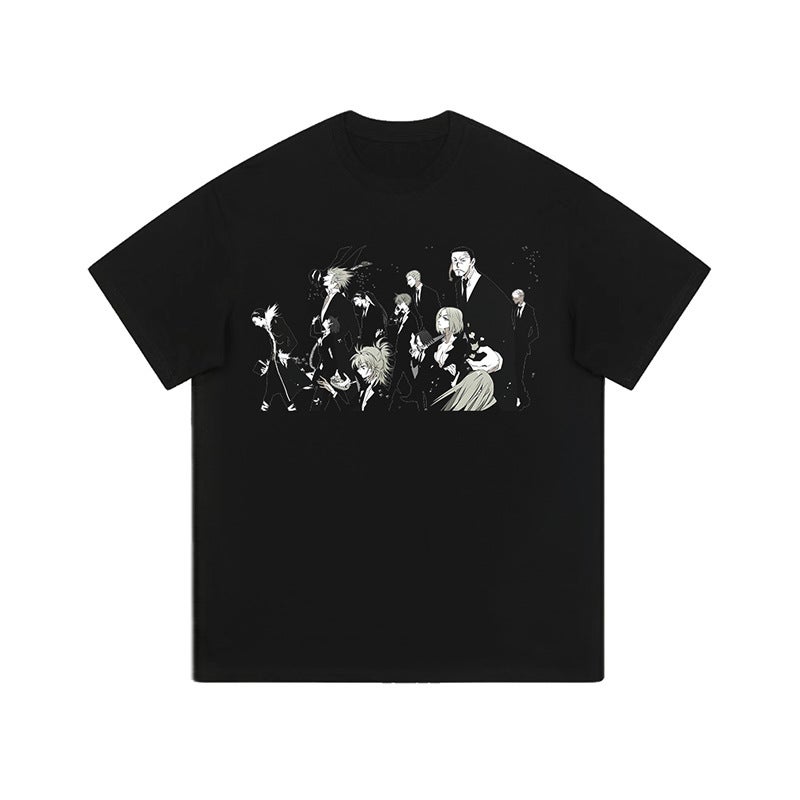 Harajuku Hip Hop Cartoon Printed Heavy Wash Water Dressed Short Sleeve T-Shirt Men'S And Women'S Hiphop Street Loose Half Sleeve Tee - Image 1