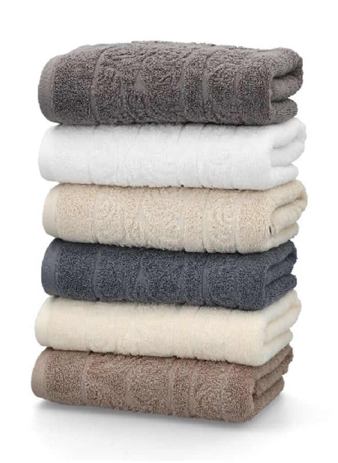 Cannon - Highly Absorbent and Quick Drying Jacquard Hand Towel Cream 50 x 100 cm CN JE50X100-GREY - Image 1