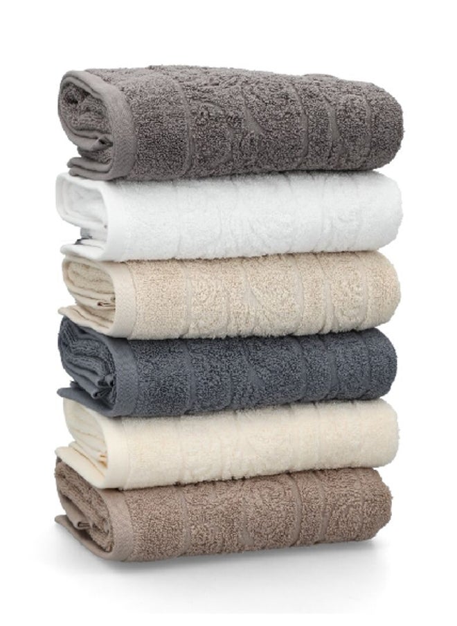 Cannon - Highly Absorbent and Quick Drying Jacquard Hand Towel Cream 50 x 100 cm CN JE50X100-GREY - Image 1