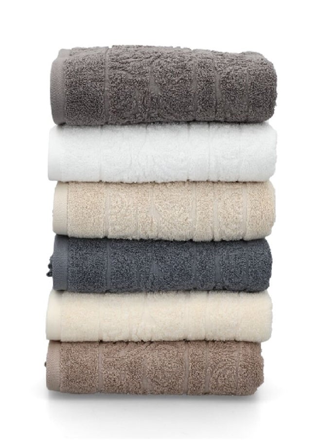 Cannon - Highly Absorbent and Quick Drying Jacquard Hand Towel Cream 50 x 100 cm CN JE50X100-GREY - Image 1