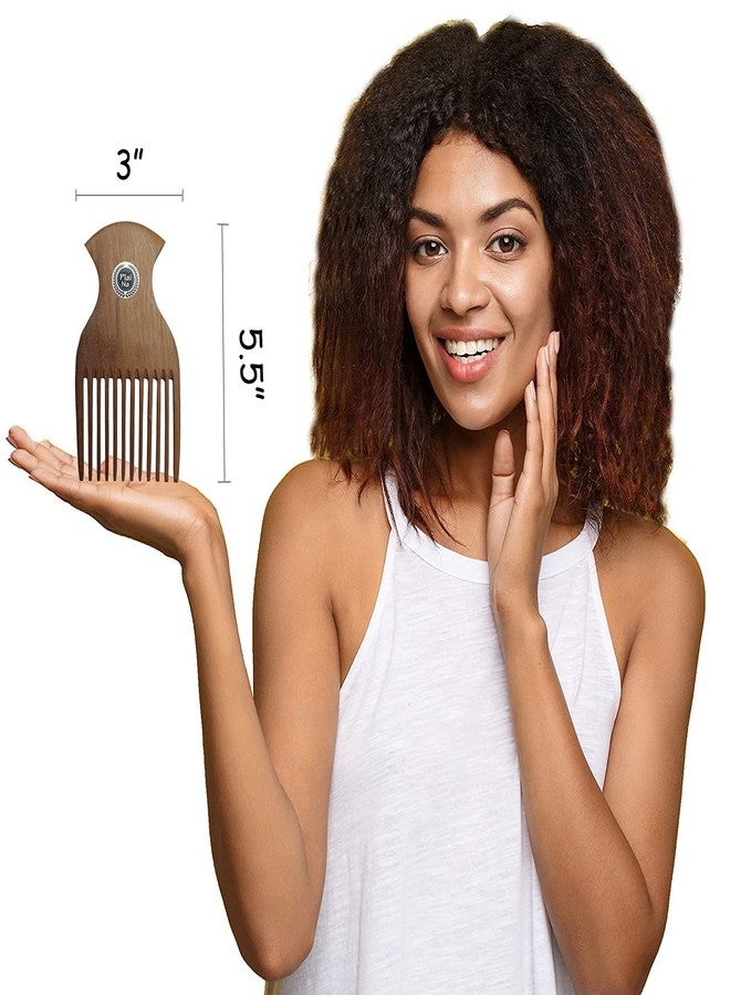 Plai Na Wooden Afro Pick Comb for Natural Black Hair - No Snags, No Static, No Tangle for Women and Men - Image 2
